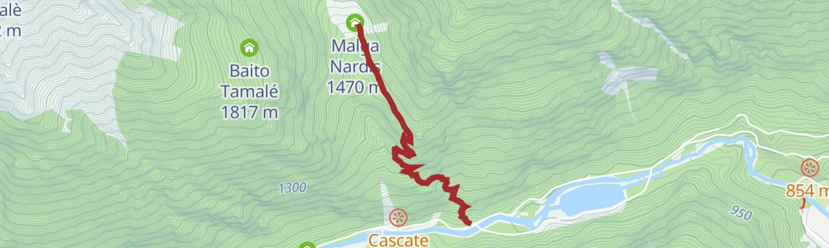 Route map: Val Nardis - La Via delle Valli
